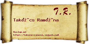 Takács Ramóna névjegykártya