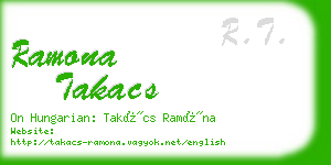 ramona takacs business card